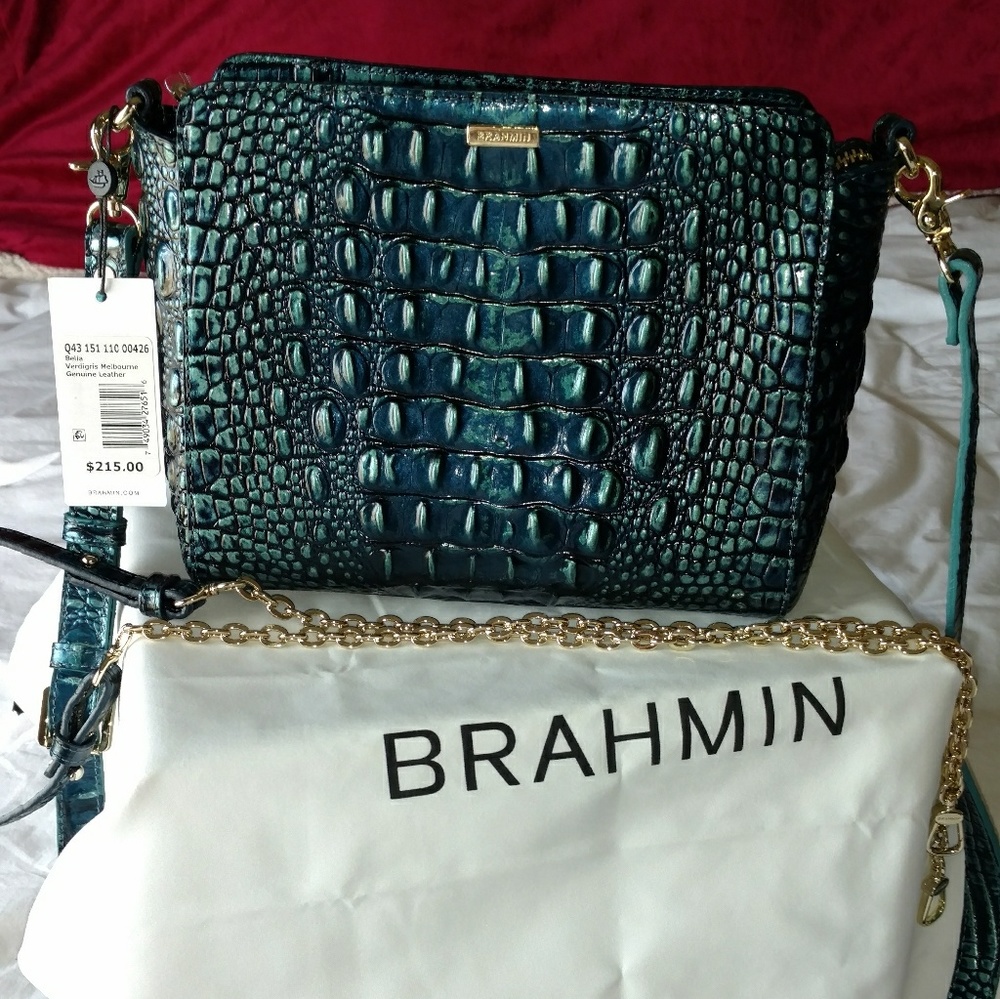 Brahmin Bella Verdigris Melbourne with Extra Strap